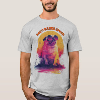 Zéro aboiements donnés | T-shirt drôle rétro Pug