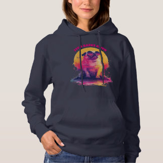 Zero Blaren Gegeven | Grappige Retro Pug Dames Hoo Hoodie