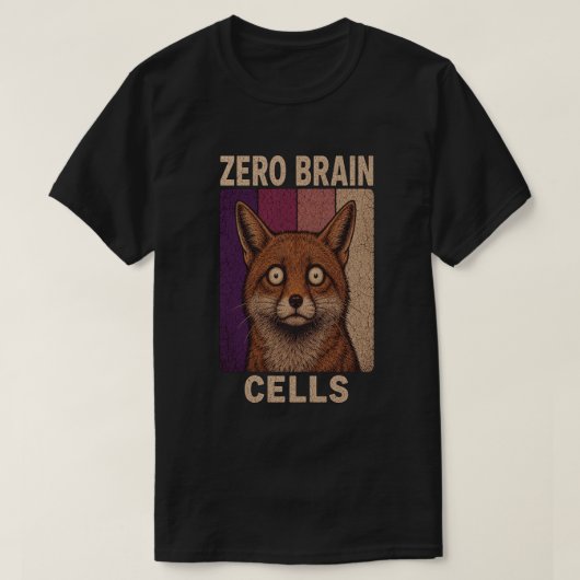 Zero Brain Cells Vos Meme – Grappig Schattig Dier T-shirt (Design voorkant)