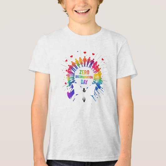Zero Discrimination Day  Tri-Blend Shirt (Voorkant)