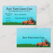 Zero Draai de Lawn Care Service Visitekaartje (Voorkant / Achterkant)