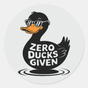 Zero Ducks Gezien - Grappig Cool Duck Design Ronde Sticker