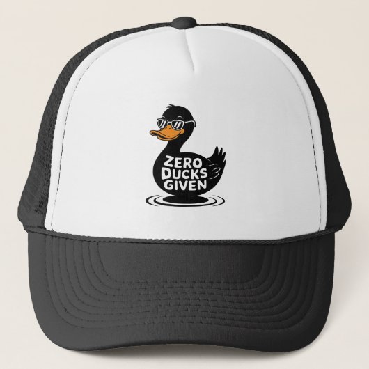 Zero Eenden Gegeven - Grappig Cool Eend Ontwerp Trucker Pet (Voorkant)