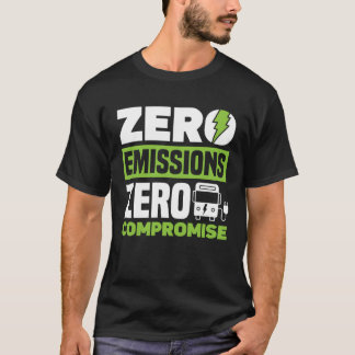 Zero Emissies Zero Compromis Batterij Elektrisch V T-shirt