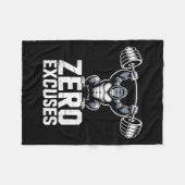 Zero Excuses Gorilla Gym Motivational Workout  Fleece Deken (Voorkant (Horizontaal))