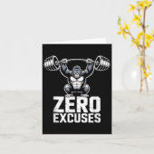 Zero Excuses Gorilla Gym Motivational Workout Kaart (Gele Bloem)