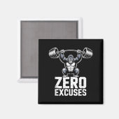 Zero Excuses Gorilla Gym Motivational Workout  Magneet (Voorkant / Achterkant)