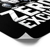 Zero Excuses Gorilla Gym Motivational Workout Poster (Hoek)