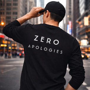 Zero Excuses Vet Minimaal Typografie Ontwerp T-shirt