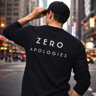 Zero Excuses Vet Minimaal Typografie Ontwerp T-shirt