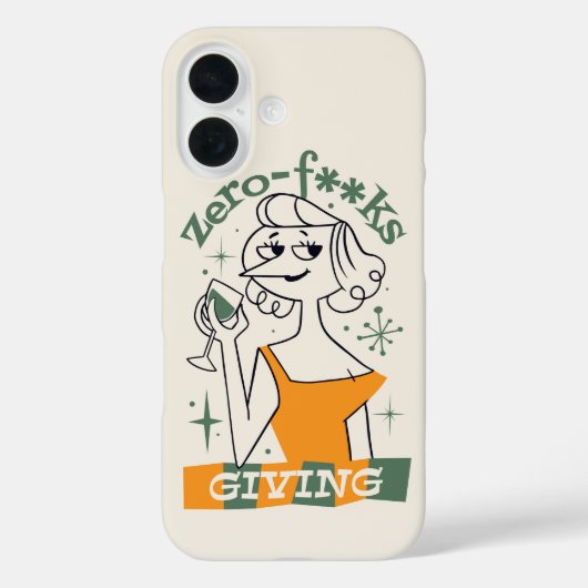 Zero F*cks Giving - Retro Sassy Wine Lady Case-Mate iPhone Case (Achterkant)