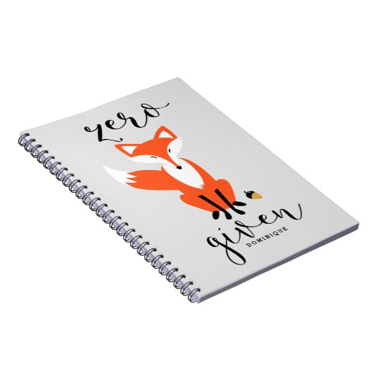 Zero Fox Donné Funny Pun Carnet personnalisé (Côté Droit)