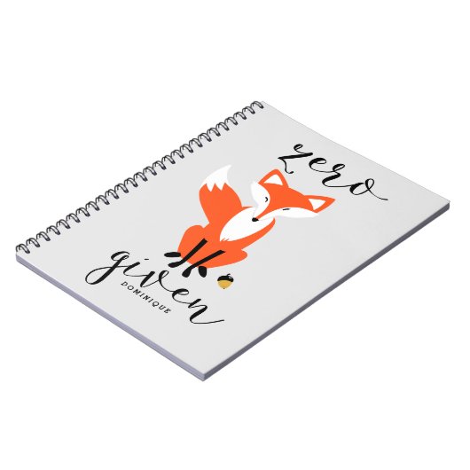 Zero Fox Donné Funny Pun Carnet personnalisé (Côté gauche)