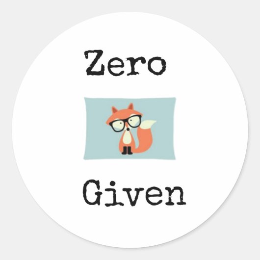 Zero "Fox" gegeven Ronde Sticker (Voorkant)