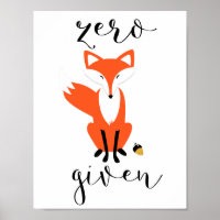 Zero Fox krijgt Funny Pun Poster