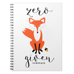 Zero Fox krijgt grappige woordspeling Personalized Notitieboek