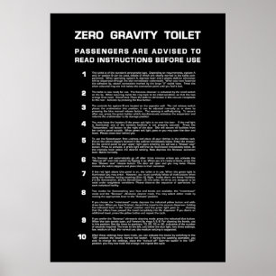 Zero Graviteitsruimte Volledig witte tekst Poster