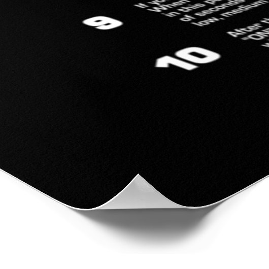 Zero Graviteitsruimte Volledig witte tekst Poster (Hoek)