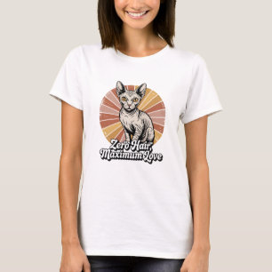 Zero Haar Maximale Liefde Sphynx Retro T-shirt