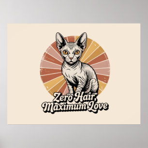 Zero Haar Maximum Liefde Sphynx Retro Poster