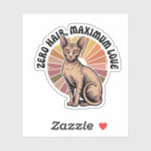 Zero Hair Maximum Love Sphynx Art Sticker (Vel)