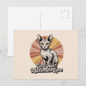 Zero Hair Maximum Love Sphynx Retro Briefkaart (Voorkant / Achterkant)