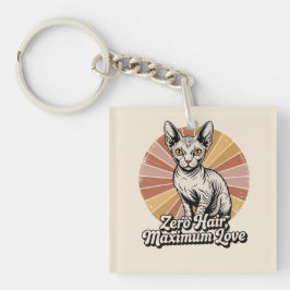 Zero Hair Maximum Love Sphynx Retro Sleutelhanger