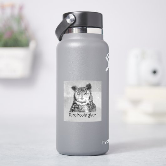 Zero hoots voor sarcastisch plezier sticker (HydroFlask)