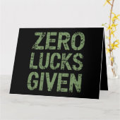 Zero Lucks Given St Paddy's Day Grappige Patricks Kaart (Gele Bloem)