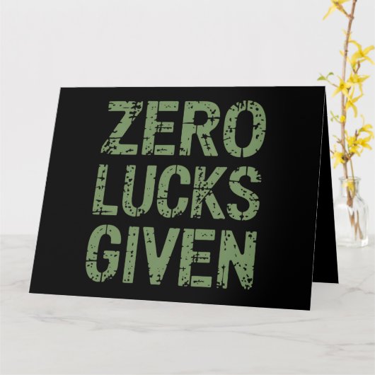 Zero Lucks Given St Paddy's Day Grappige Patricks Kaart (Gele Bloem)