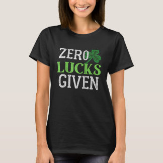 Zero Lucks Given   Vintage St Patrick's Day Raglan T-shirt