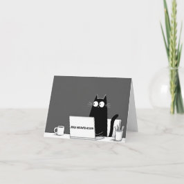 Zero Meowtivation Cat – Funny Lazy Work Cartoon Bedankkaart