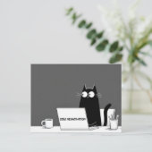 Zero Meowtivation Cat – Funny Lazy Work Cartoon Briefkaart (Staand voorkant)