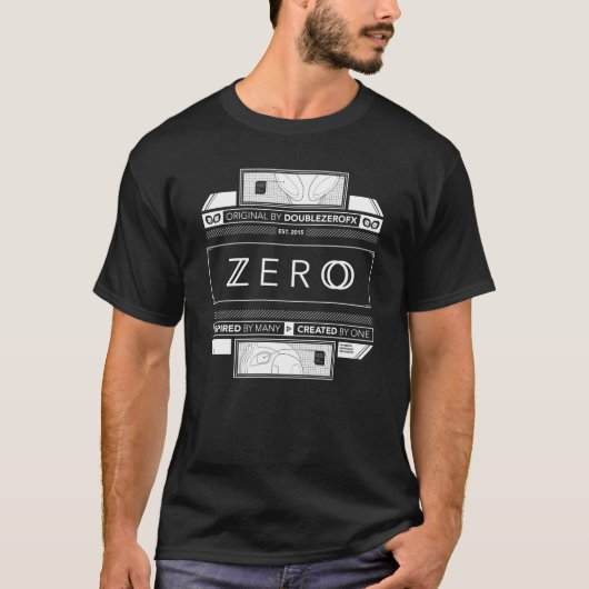 ZERO Origineel (zwart met witte afdruk) T-shirt (Voorkant)