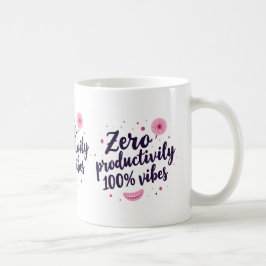 Zero Productivity 100% Vibes Esthetische Quote Kof Koffiemok