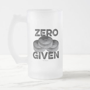 Zero Pucks Given (Hockey) Frosted Glass Beer Mug