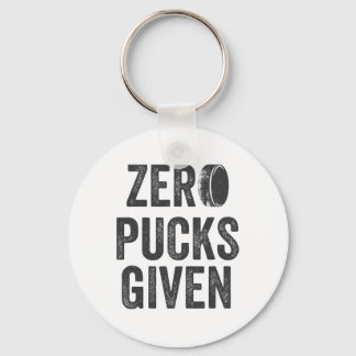 Zero Pucks Given Sarcastic Adult Hockey Men's Wome Sleutelhanger
