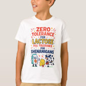 Zero Tolerance voor Lactose Funny T-shirt (Voorkant)