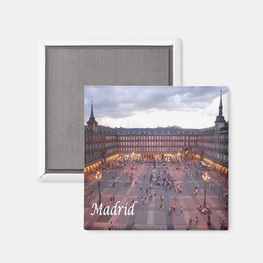 zES009 MADRID Plaza Mayor Spanje - Fridge Magnet Magneet (Voorkant / Achterkant)