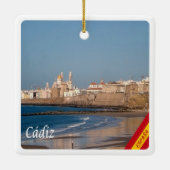 zES028 CADIZ panorama Spanje, Keramisch Ornament (Achterkant)