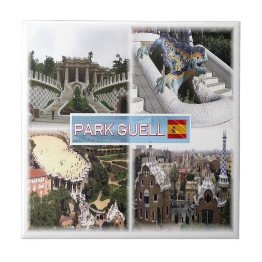 zES037 PARK GUELL BARCELONA Tegeltje (Voorkant)