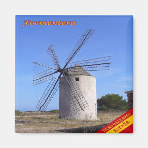 zES062 FORMENTERA WINDMIL, Balearen Spanje, Fridge Magneet