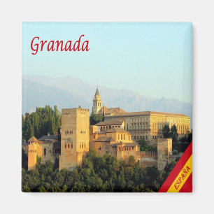 zES072 GRANADA panorama Spanje, Fridge Magneet