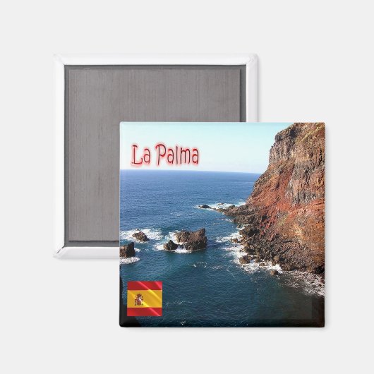 zES075 LA PALMA panorama, Spanje, Fridge Magneet (Voorkant / Achterkant)