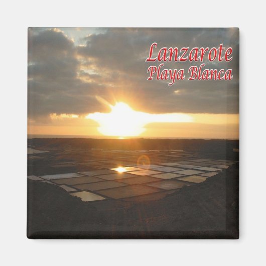 zES087 LANZAROTE, WHITE BEACH, Spanje, Fridge Magneet (Voorkant)