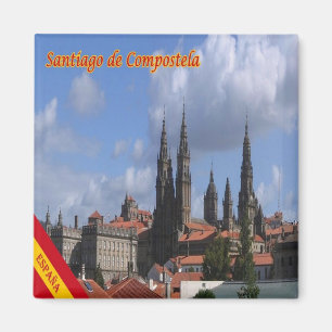 zES129 SANTIAGO DE COMPOSTELA, Panorama, Fridge Magneet