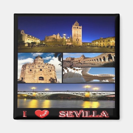 zES132 SEVILLA "I Love", Spanje, Fridge Magneet (Voorkant)