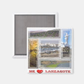 zES145 LANZAROTE "I Love", Espagne, Fridge Magnet (Recto/Verso)