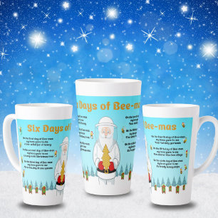Zes dagen Kerstmis prettig kerstfeest aan een gewe Latte Mok