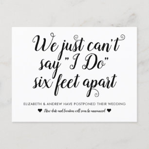 Zes feet extra uitstel verandering huwelijksdag aankondigingskaart